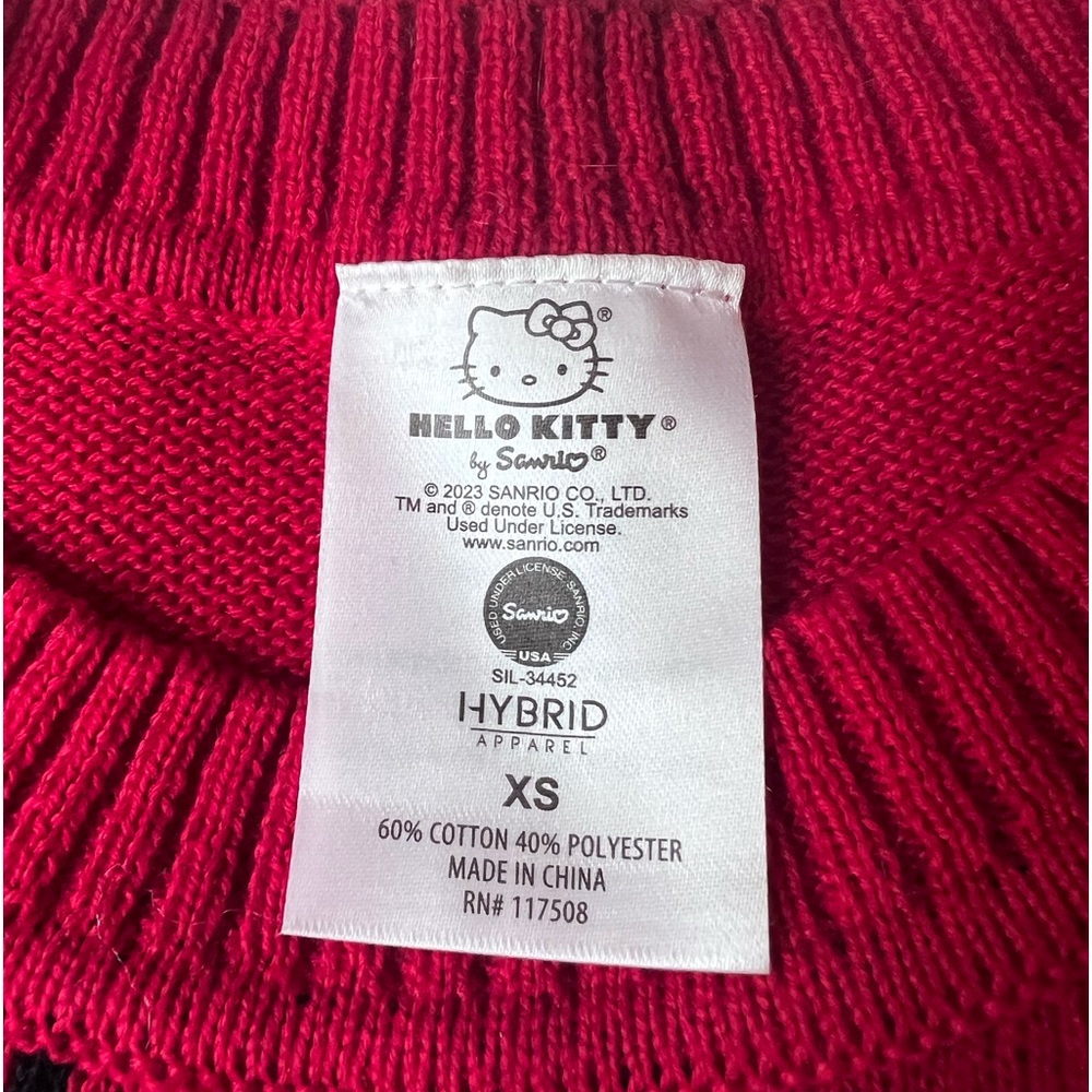 Red, Hello Kitty, knit sweater - Picture 4 of 4